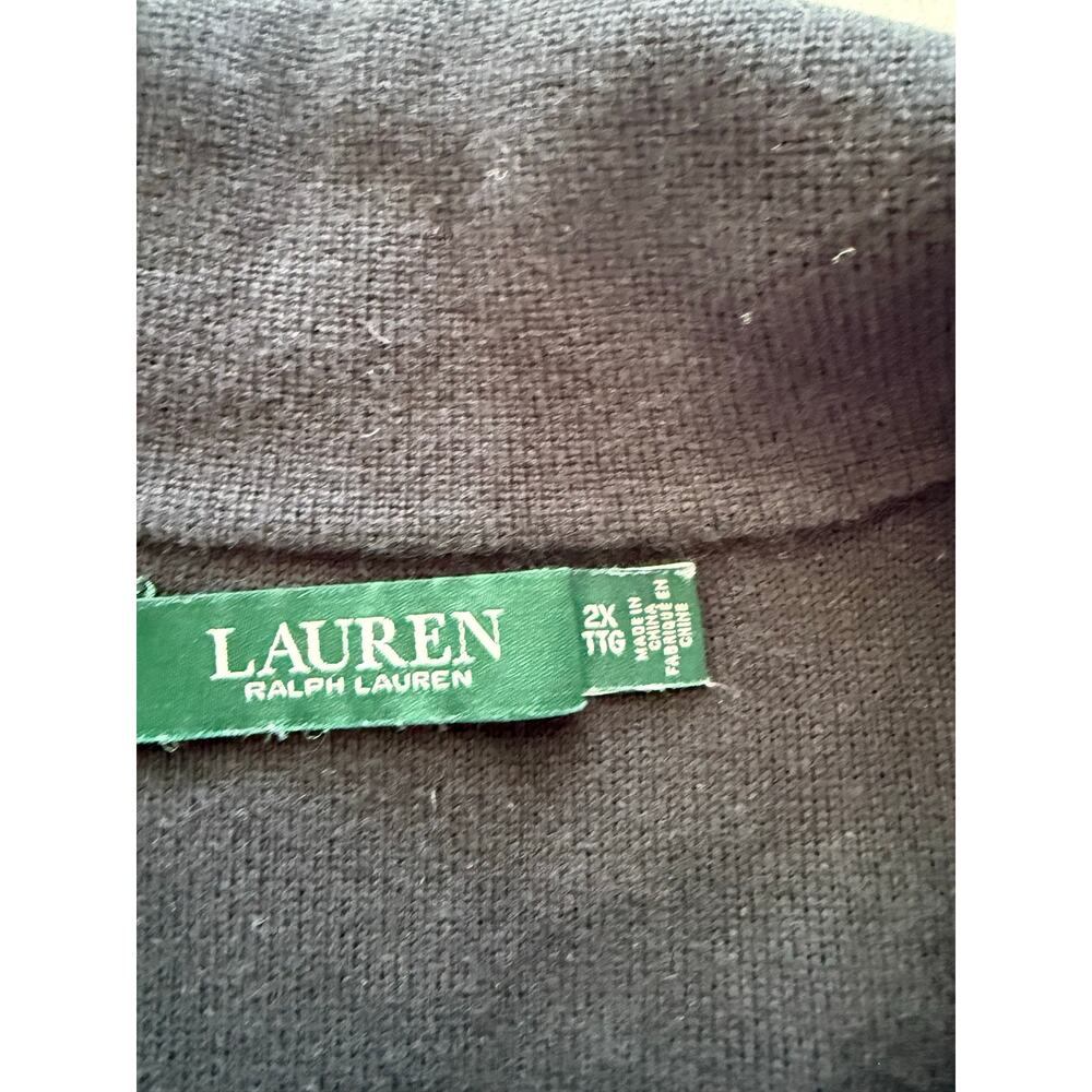 Lauren Ralph Lauren 2X Sweater Knit Blazer Black Cardigan Classic Plus Size - Picture 7 of 7